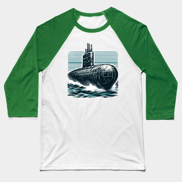 Submarine Baseball T-Shirt by Vehicles-Art